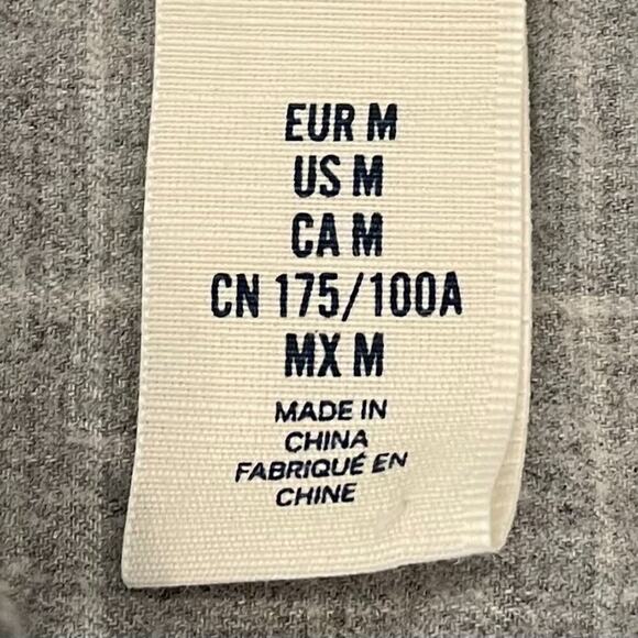 H&M LOGG Lightweight Flannel Gray & White Check/Windowpane Button Down Shirt, M - Picture 9 of 12